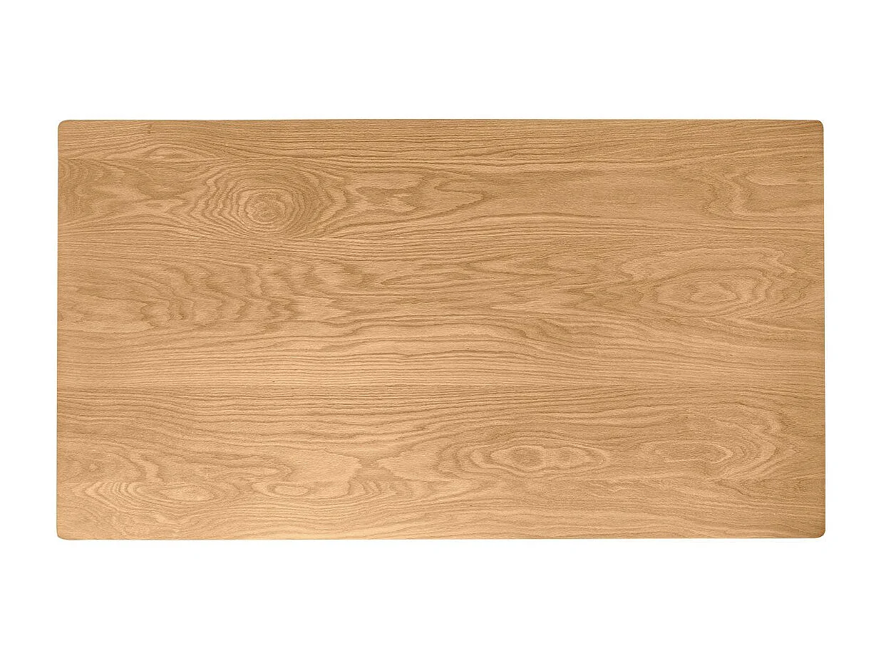 Table de cuisine rectangulaire Askin – Finition blanc brillant et pieds en bois clair-Couleur Naturel-Largeur 120 cm