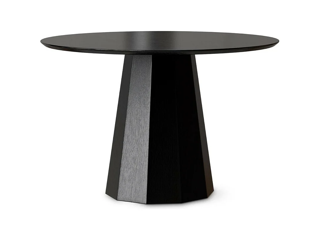 Table ronde en chêne Norka - Élégance naturelle-Couleur Noir