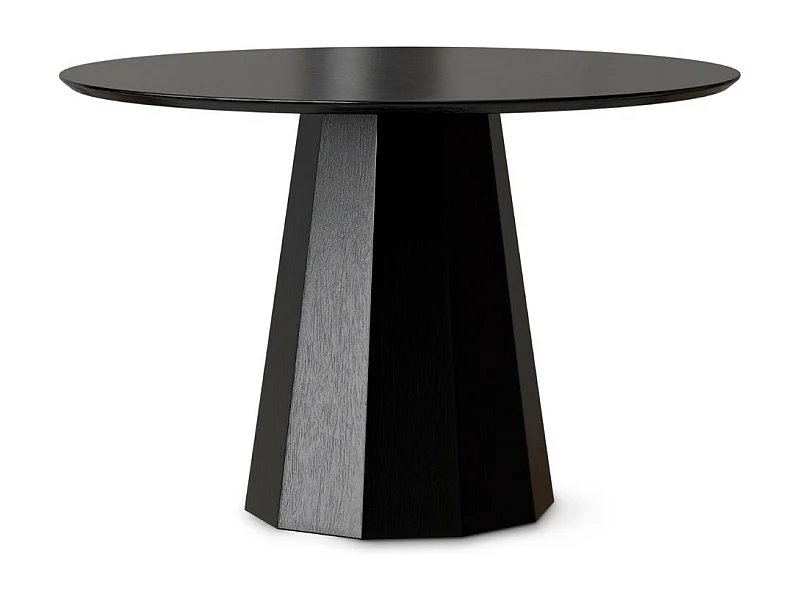 Table ronde en chêne Norka - Élégance naturelle-Couleur Noir