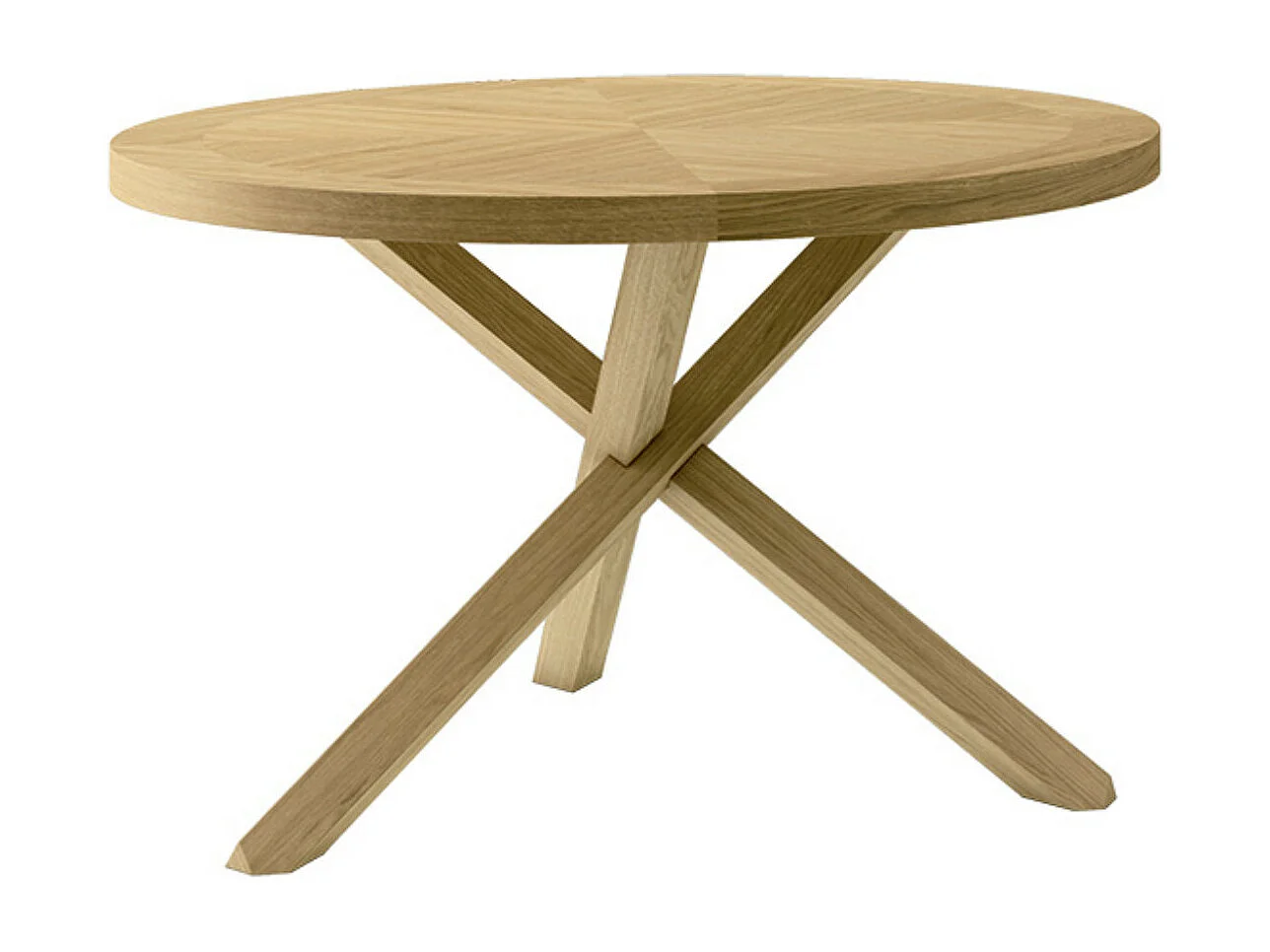 Table ronde Helena en chêne à 3 pieds – Alliance d'élégance et de charme naturel-Diamètre 120 cm