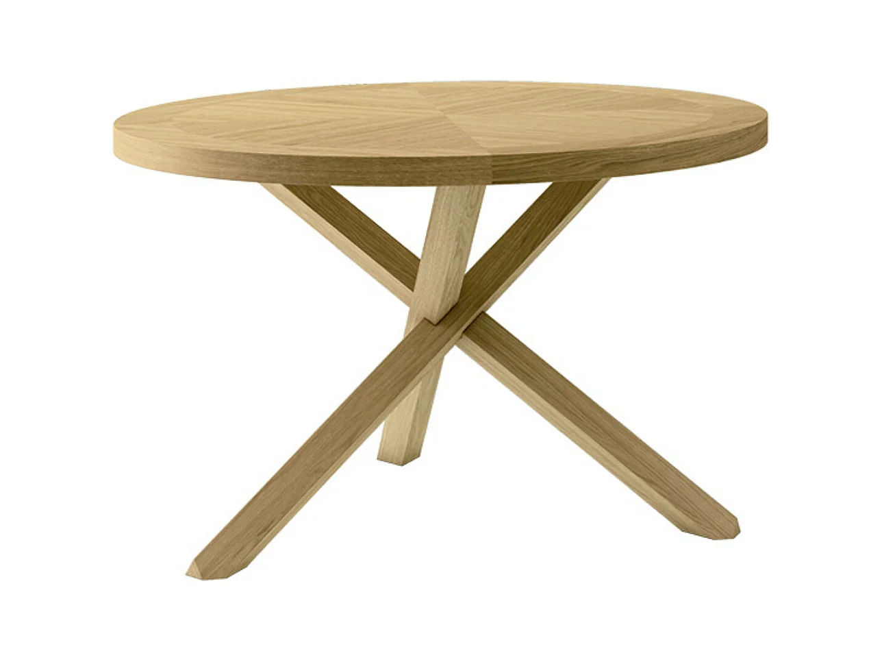 Table ronde Helena en chêne à 3 pieds – Alliance d'élégance et de charme naturel-Diamètre 120 cm