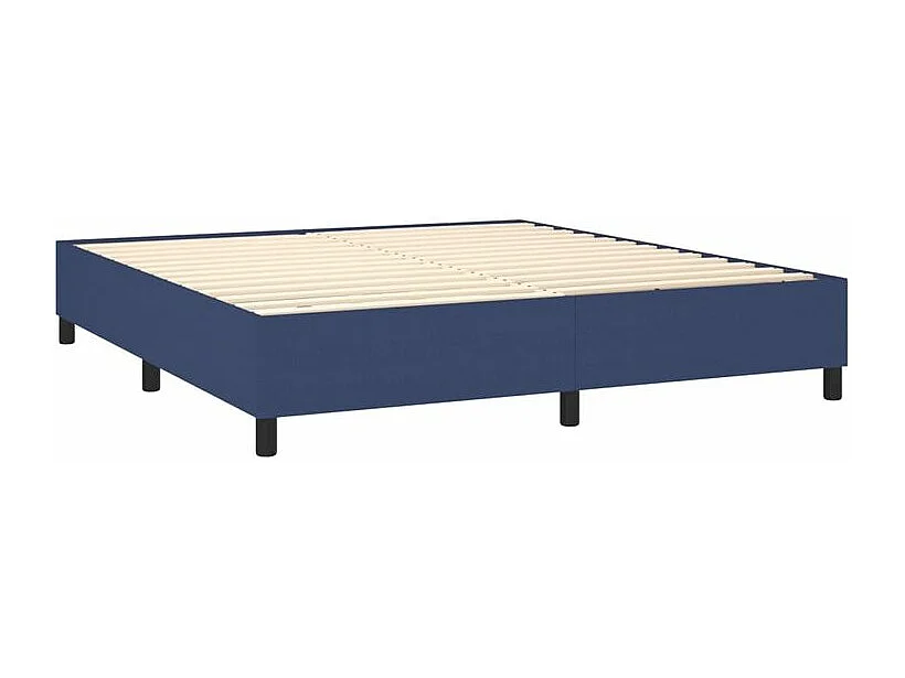 Sommier à lattes de lit avec matelas Bleu 160x200 Tissu