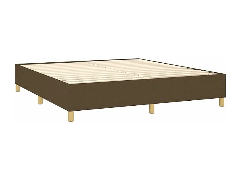 Sommier à lattes de lit matelas et LED Marron foncé 160x200