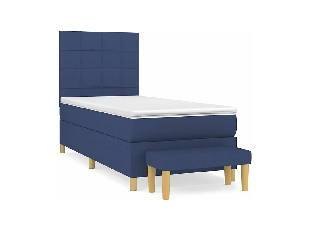 Sommier à lattes de lit avec matelas Bleu 80x200 Tissu