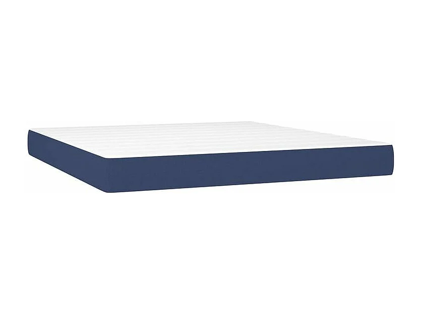 Sommier à lattes de lit avec matelas Bleu 160x200 Tissu