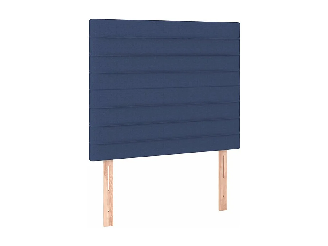 Sommier à lattes de lit et matelas et LED Bleu 80x200 Tissu