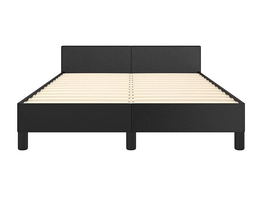 Cadre de lit avec tête de lit Noir 120x200 Similicuir