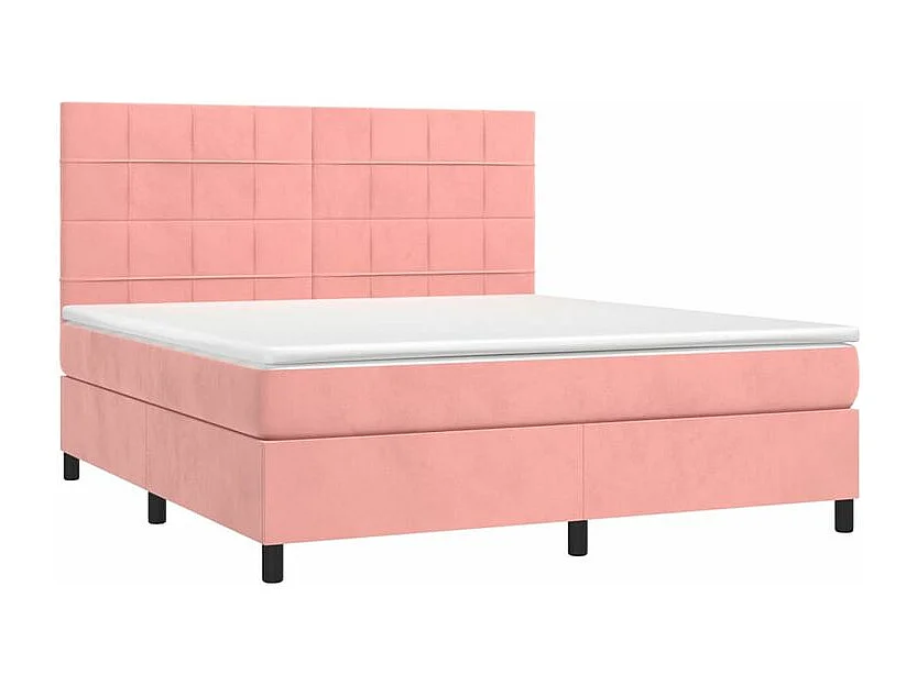 Sommier à lattes de lit matelas et LED Rose 160x200 Velours