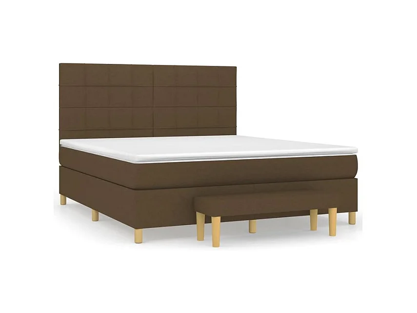Sommier à lattes de lit avec matelas Marron foncé 180x200