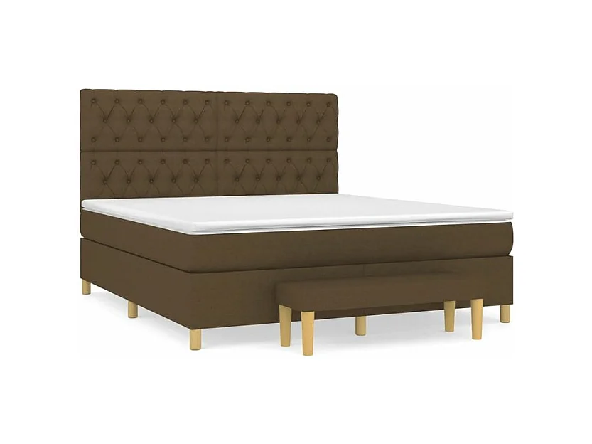 Sommier à lattes de lit avec matelas Marron foncé 160x200