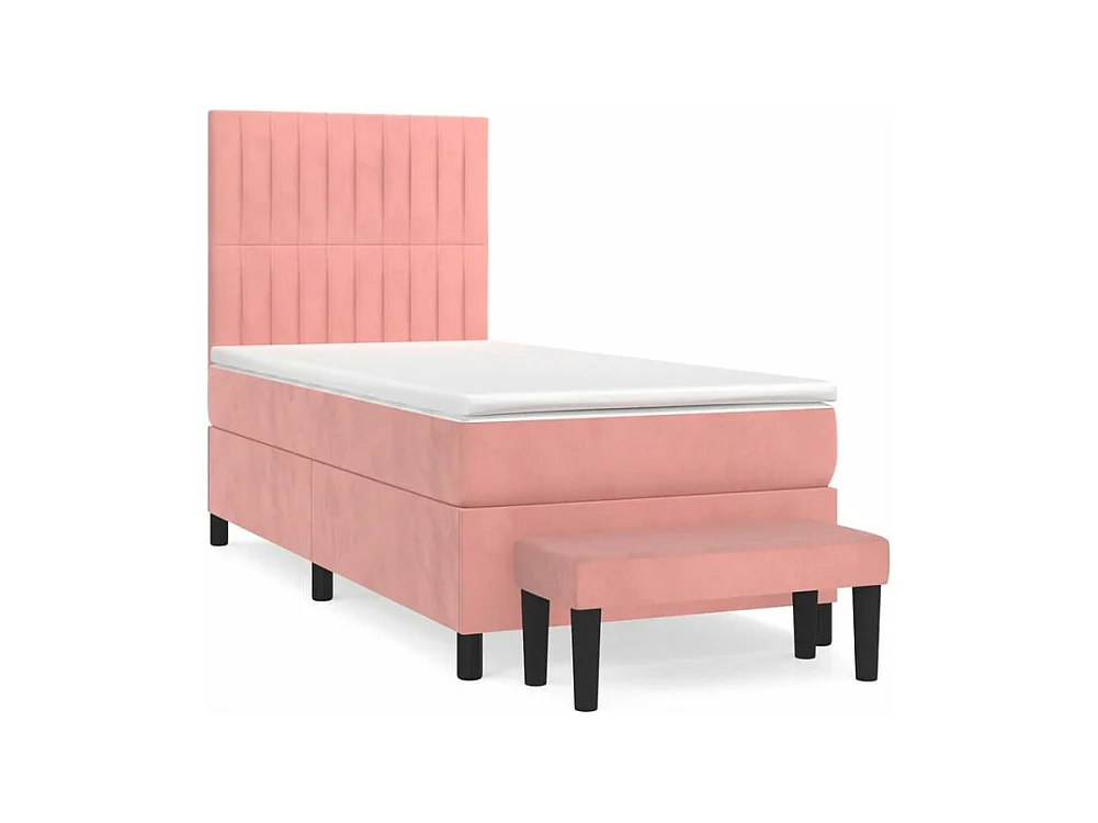 Sommier à lattes de lit et matelas Rose 80x200 Velours