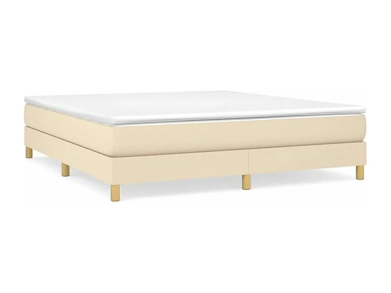 Sommier à lattes de lit avec matelas Crème 180x200 Tissu