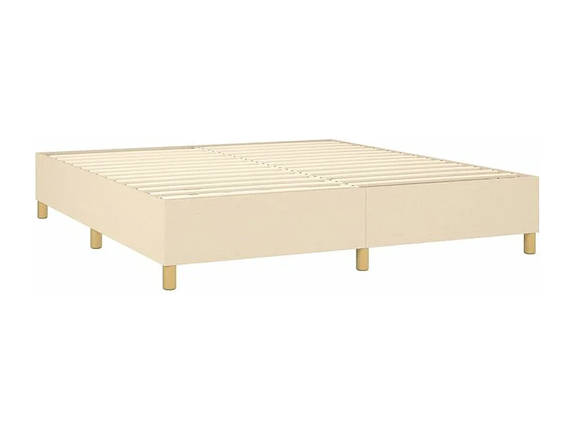 Sommier à lattes de lit avec matelas Crème 160x200 Tissu