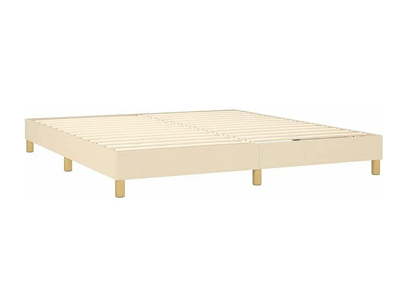 Sommier à lattes de lit avec matelas Crème 160x200 Tissu