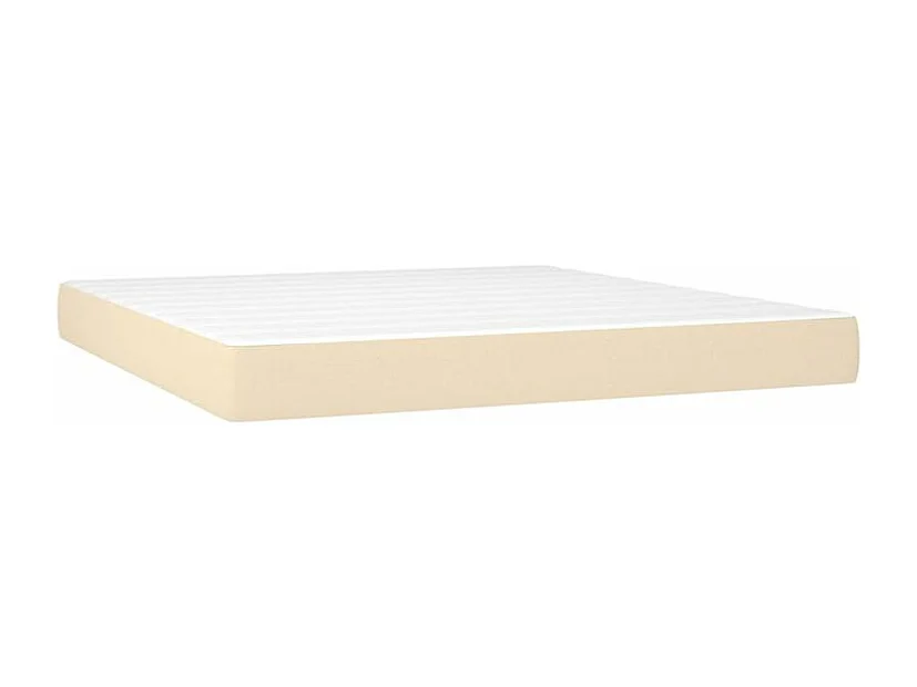 Sommier à lattes de lit avec matelas Crème 160x200 Tissu