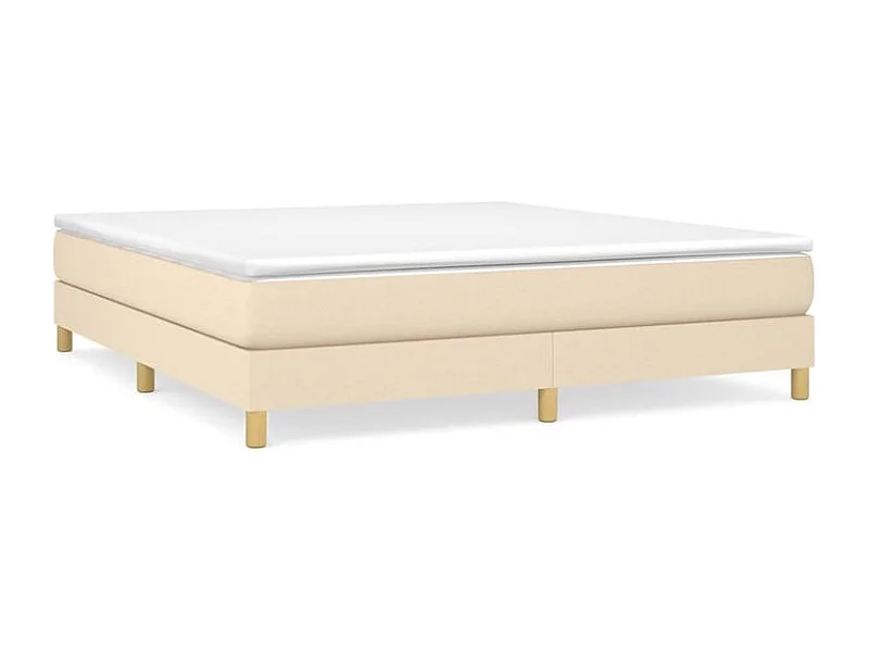 Sommier à lattes de lit avec matelas Crème 160x200 Tissu