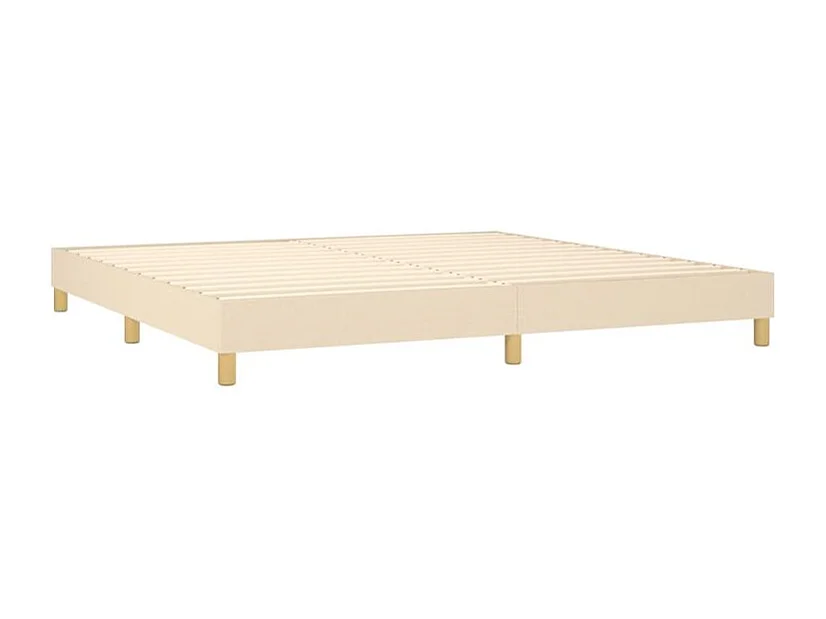 Sommier à lattes de lit et matelas et LED Crème 200x200 Tissu