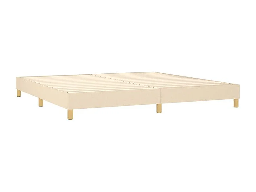 Sommier à lattes de lit et matelas et LED Crème 200x200 Tissu