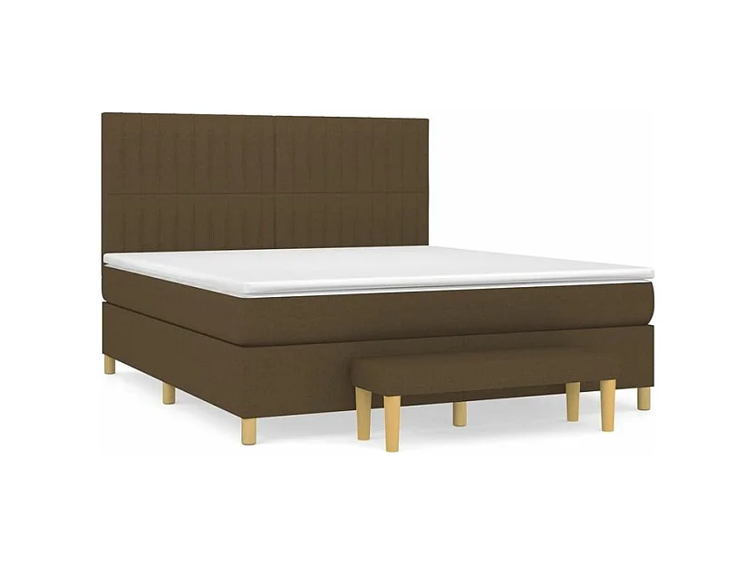 Sommier à lattes de lit avec matelas Marron foncé 160x200