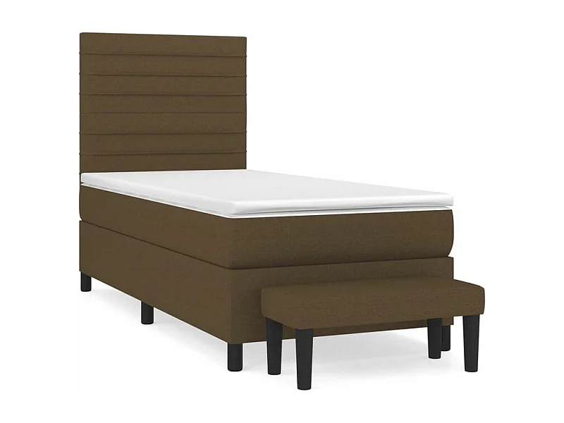 Sommier à lattes de lit avec matelas Marron foncé 100x200
