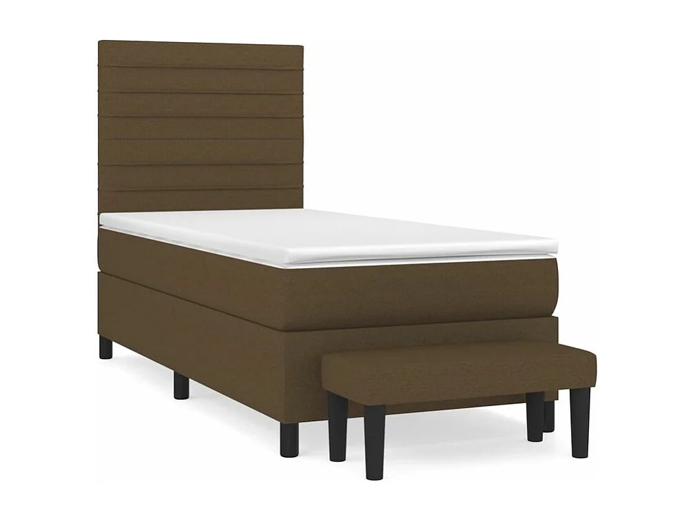 Sommier à lattes de lit avec matelas Marron foncé 100x200