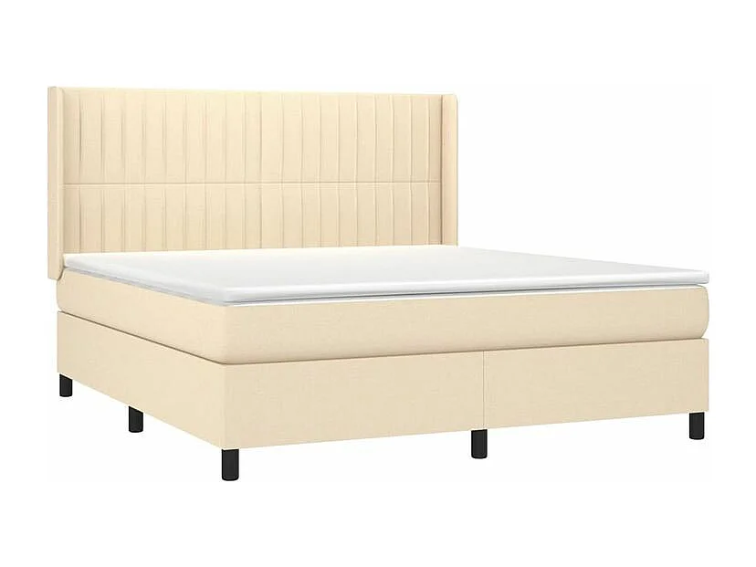 Sommier à lattes de lit avec matelas Crème 160x200 Tissu