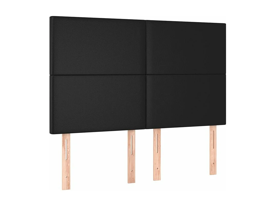 Cadre de lit avec tête de lit Noir 140x200 Similicuir