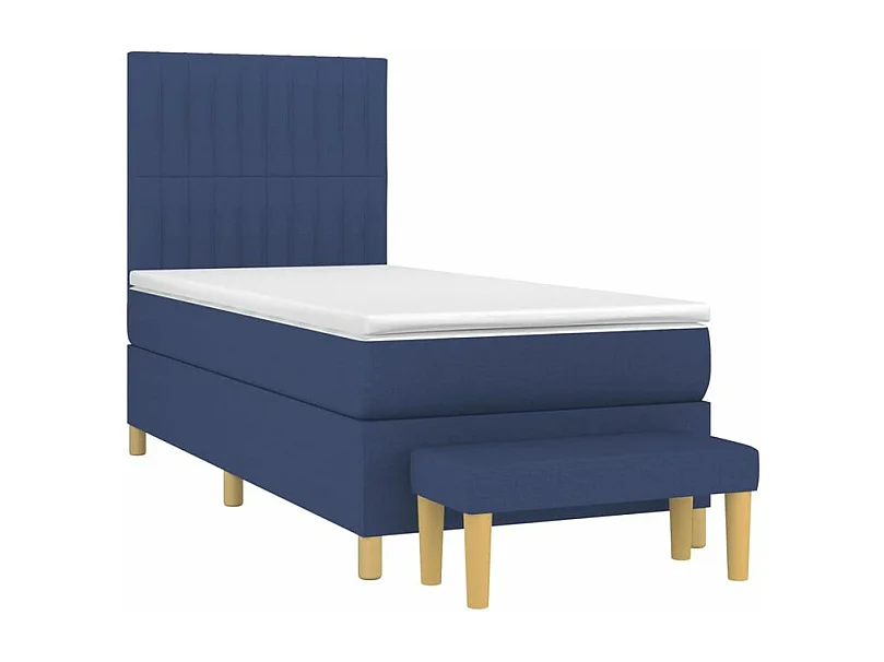 Sommier à lattes de lit avec matelas Bleu 90x200 Tissu