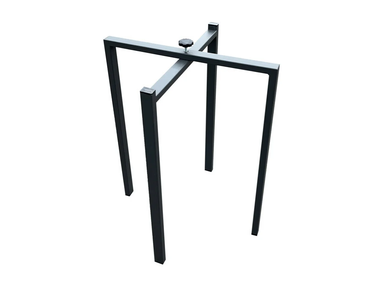 Consola extensible de diseño en madera y acero antracita Kiza Evolution-Color Marrón-Soporte 4 pies-Alargaderas 3 extensiones