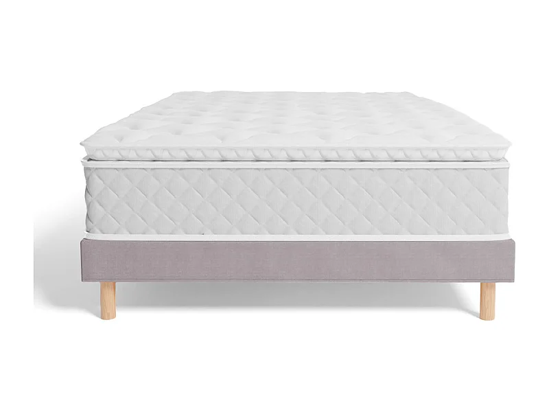 Ensemble Matelas ressorts ensachés | Sommier kit gris - 160 x 200 cm