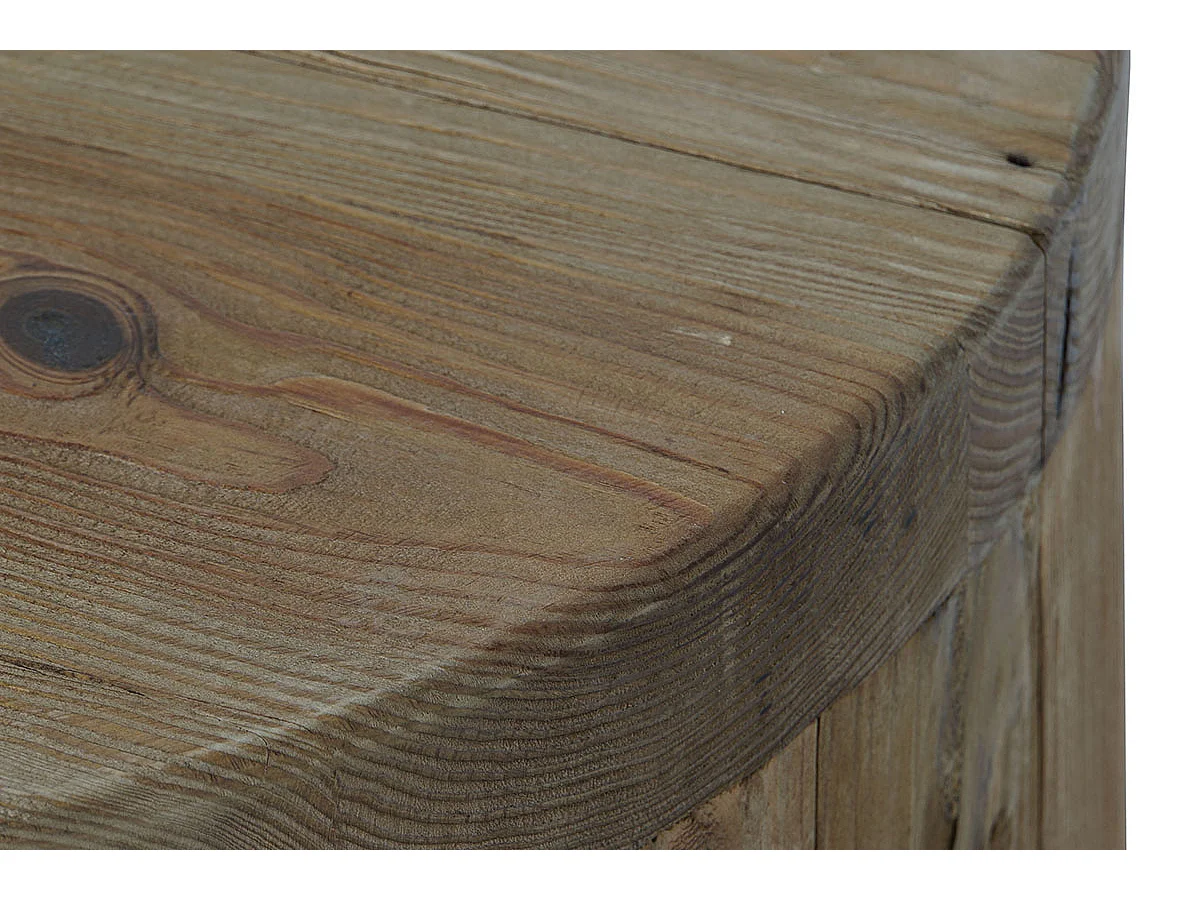 Set de 2 tables d'appoints rondes en bois de pin coloris naturel