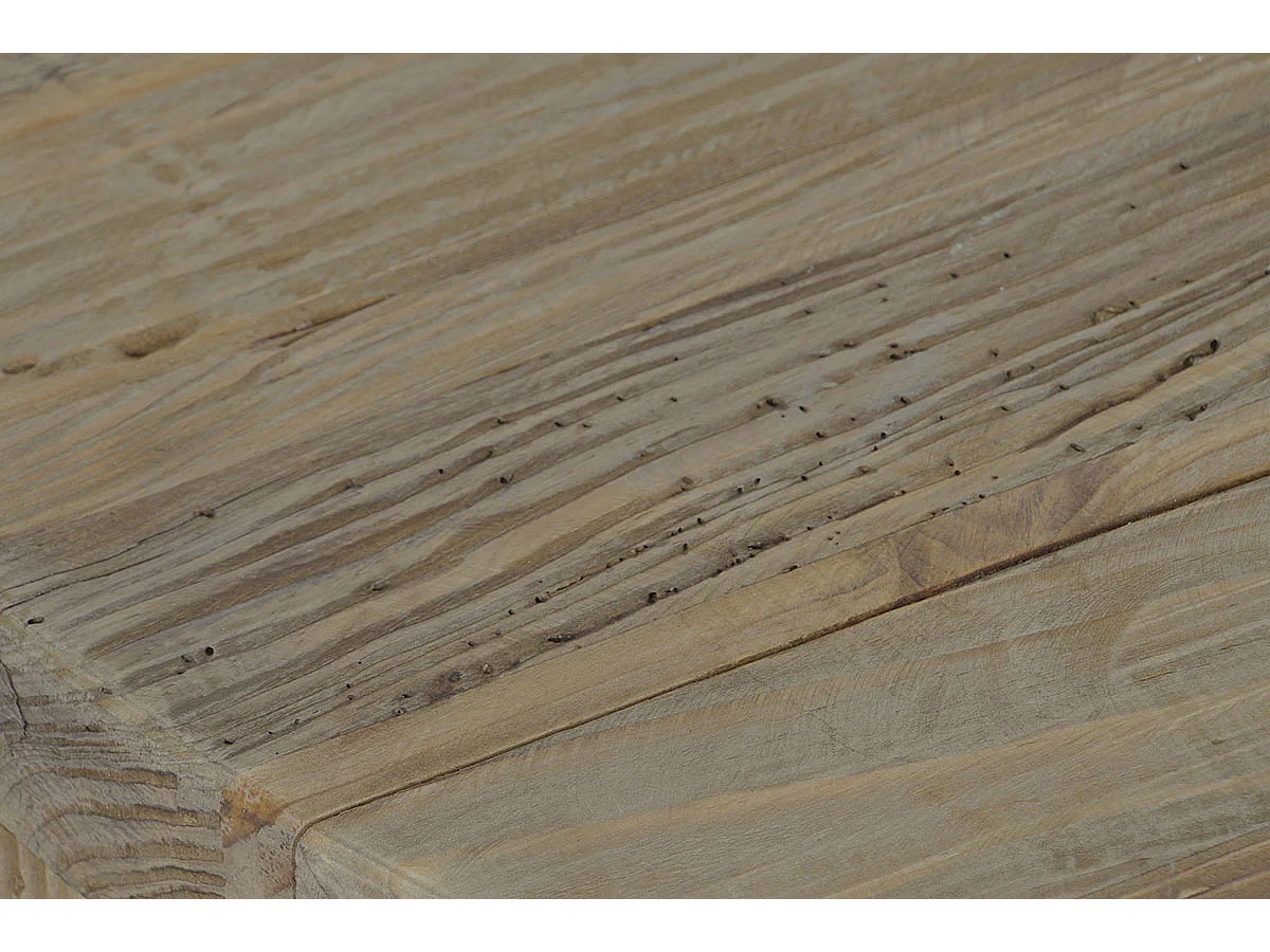 Set de 2 tables d'appoints rondes en bois de pin coloris naturel