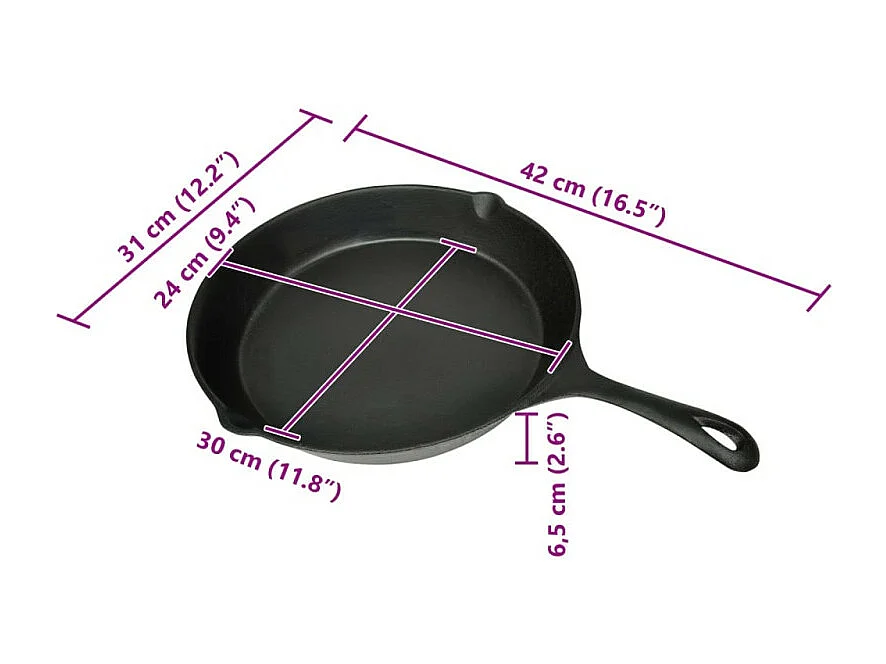 Grillpfanne Gusseisen 30 cm Rund