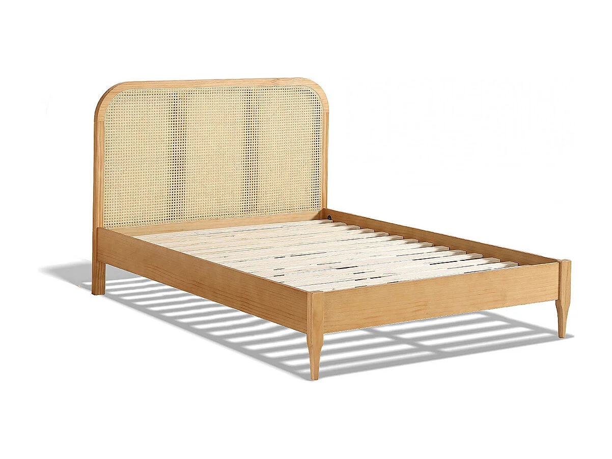 Lit adulte bois cannage en rotin Bali 160x200cm