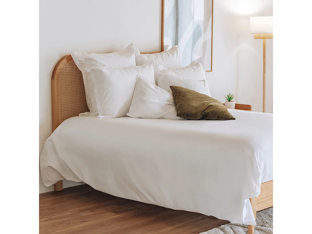 Lit adulte bois cannage en rotin Bali 160x200cm