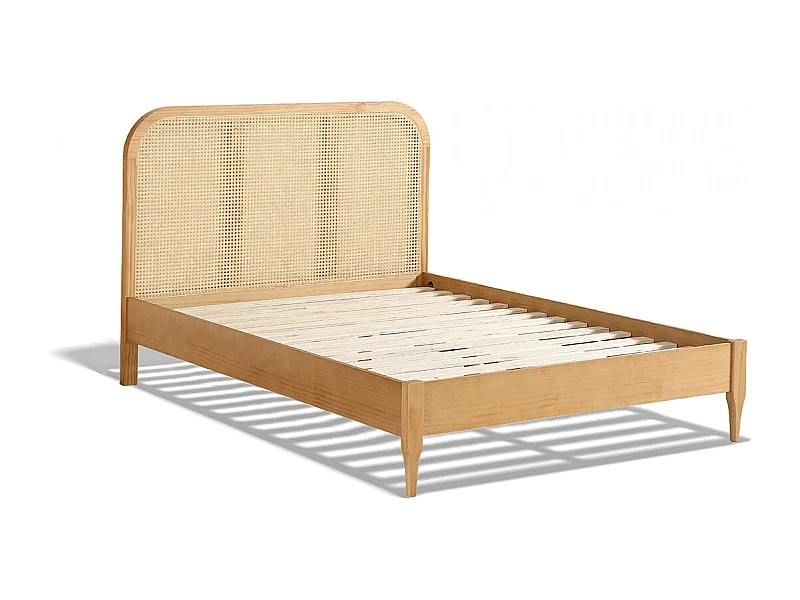 Lit adulte bois cannage en rotin Bali 160x200cm