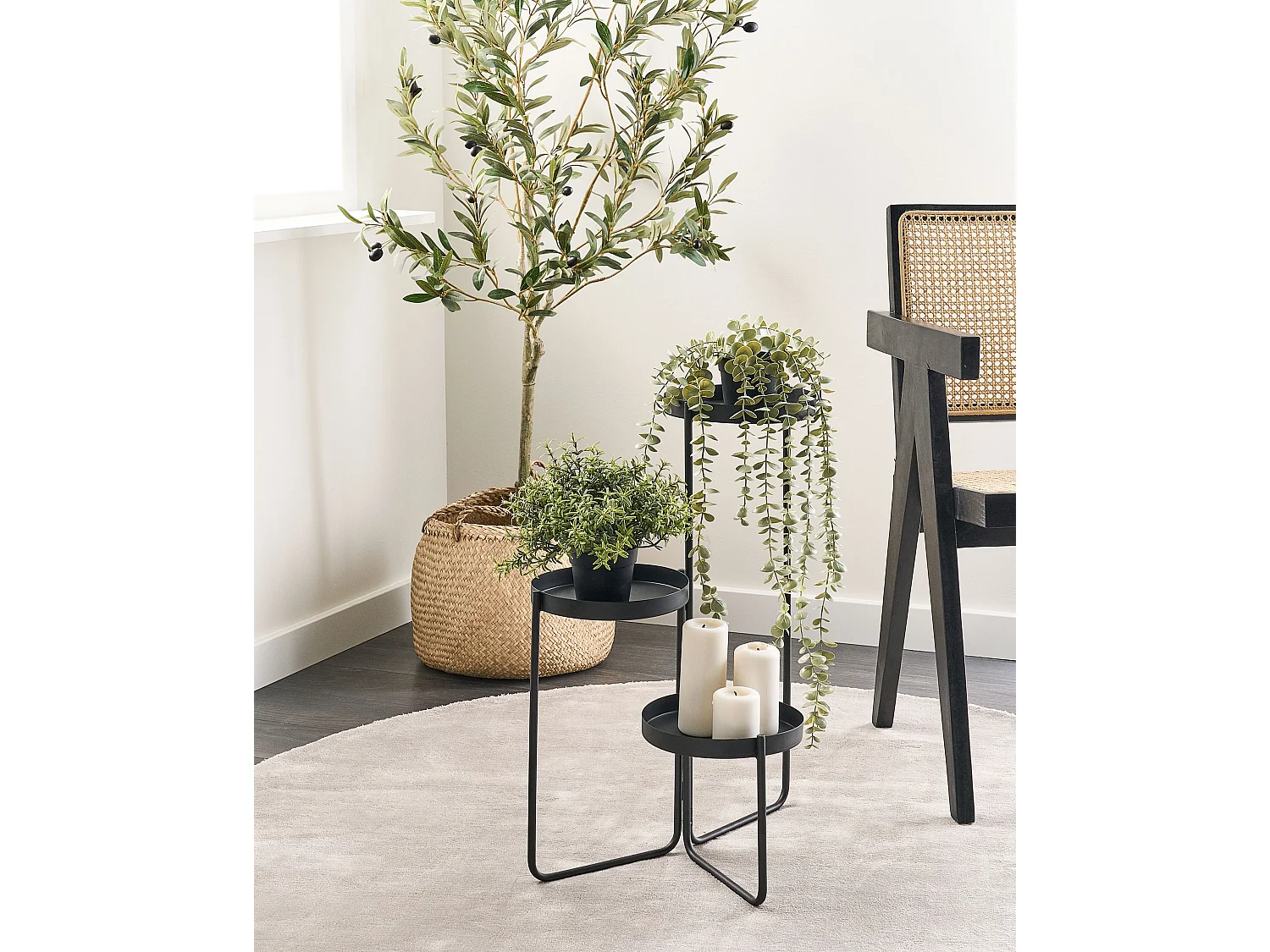 Support de pots FRAGARIA Métal 42 cm Noir