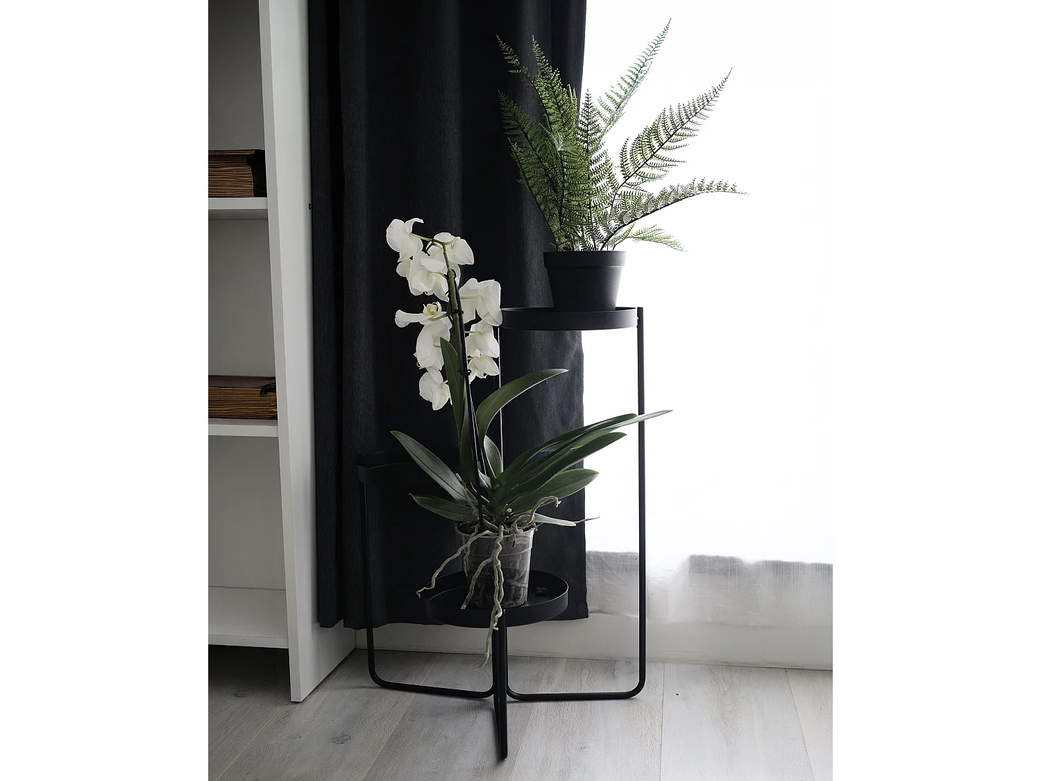 Pflanzenständer FRAGARIA Metall 42 cm Schwarz