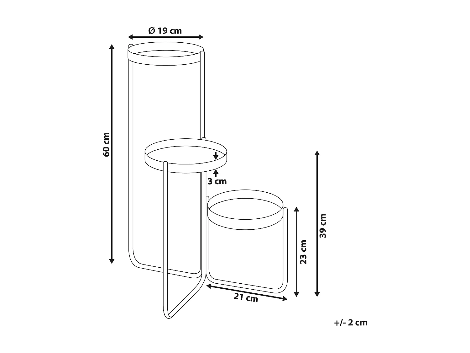 Pflanzenständer FRAGARIA Metall 42 cm Schwarz