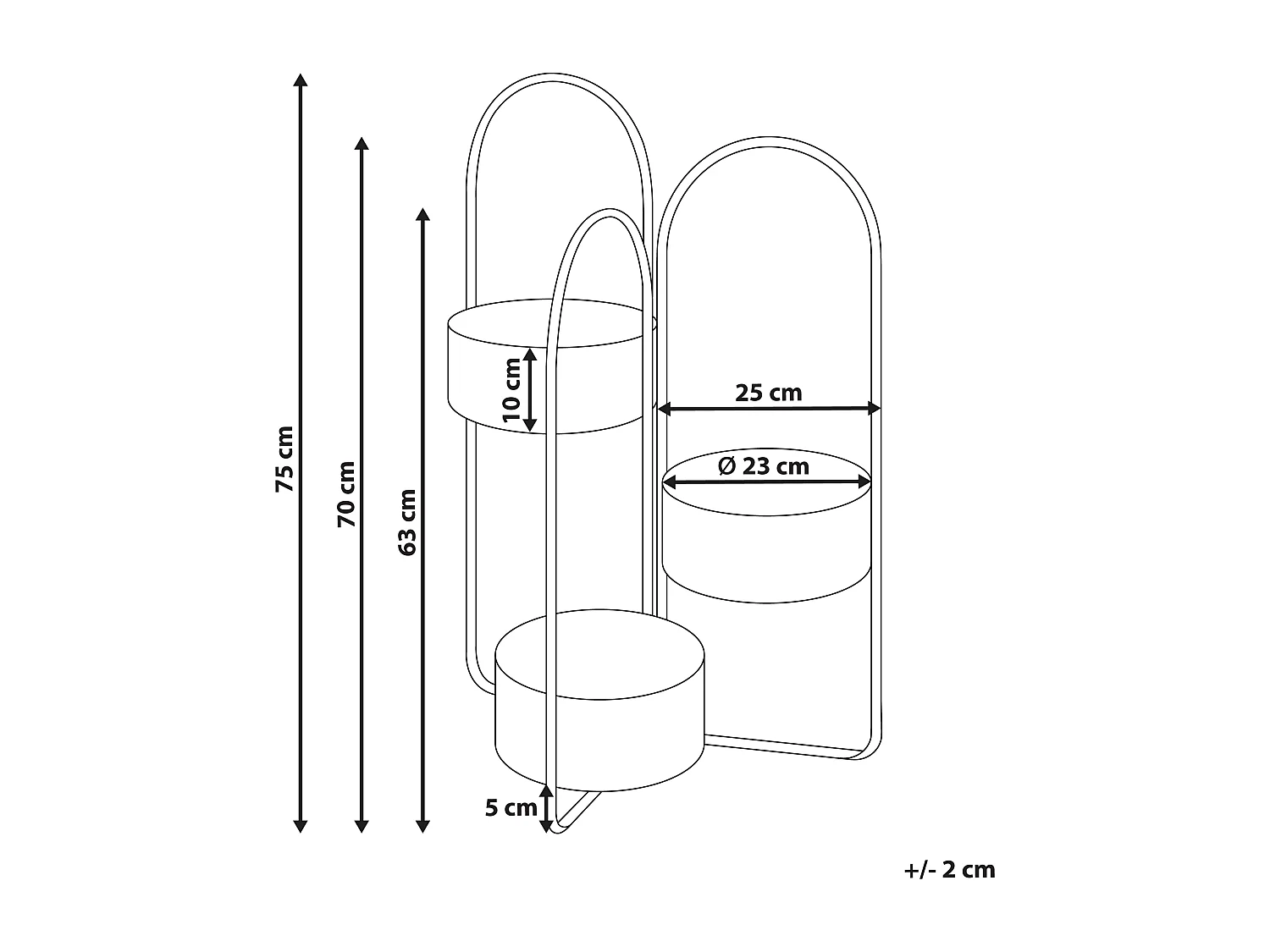 Pflanzenständer COLUTENA Metall 56 cm Schwarz