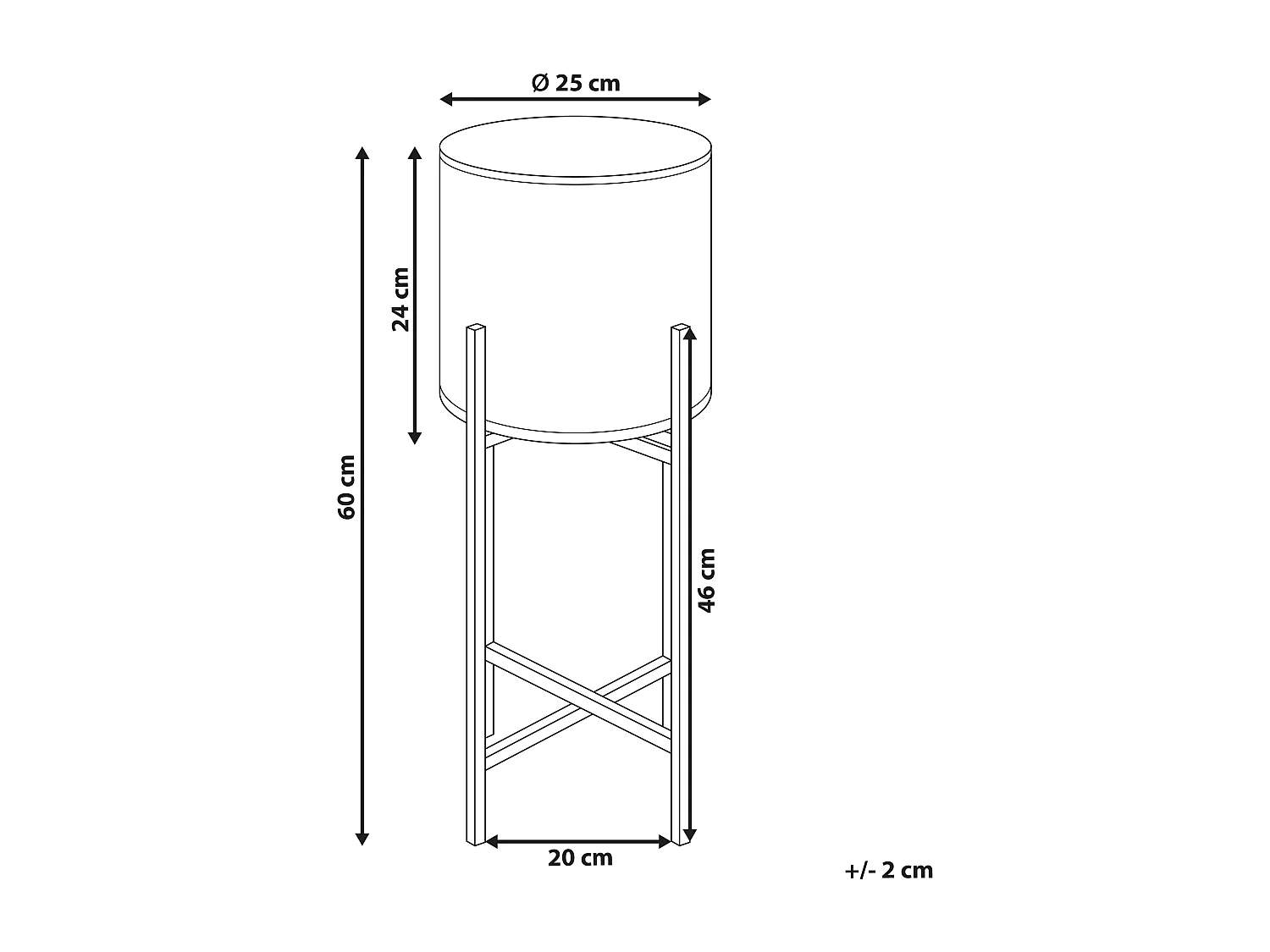 Vaso per piante rialzato FALLOPIA Metallo 25 cm Beige
