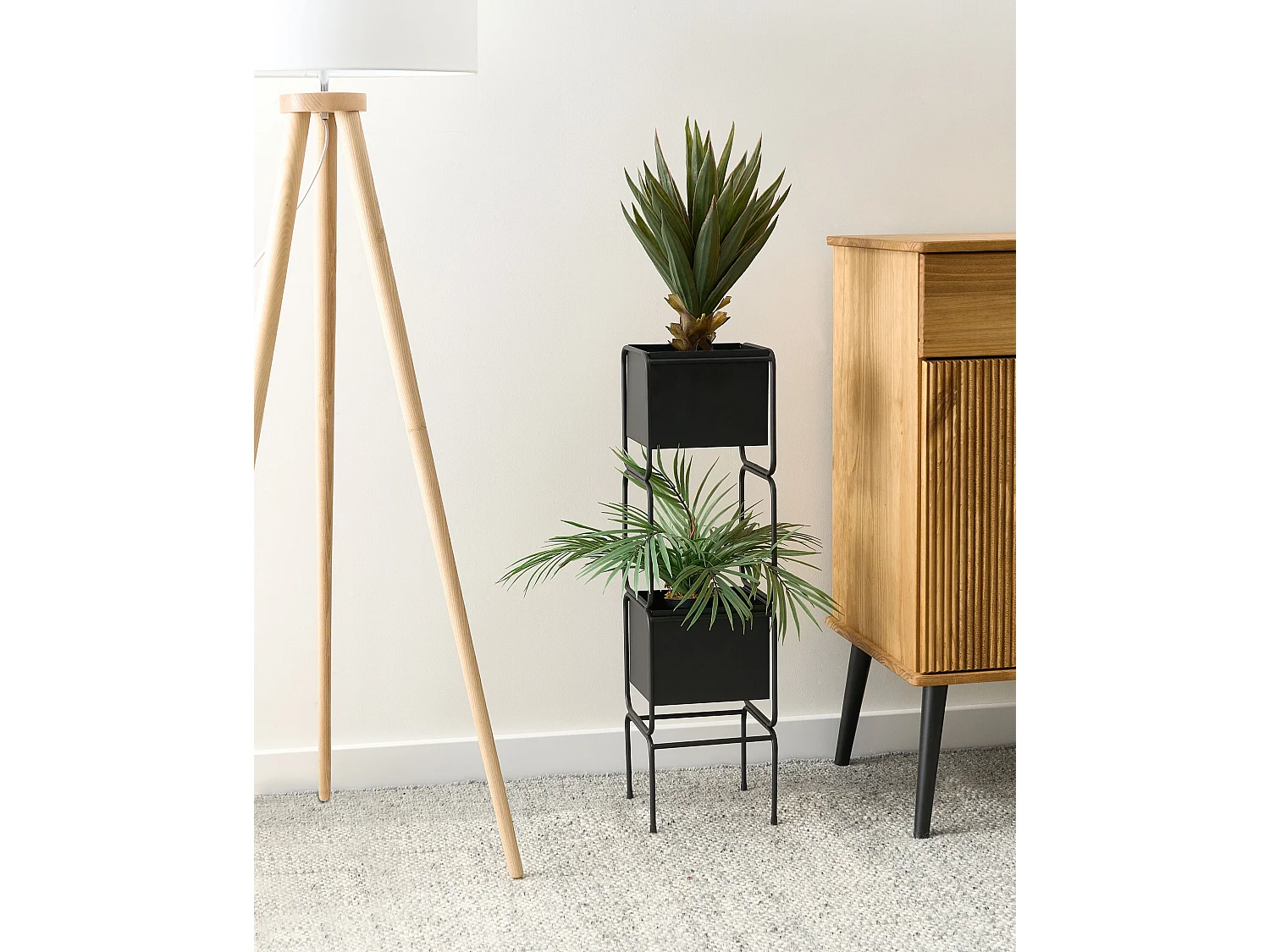 Support de pots COTINUS Métal 20 cm Noir