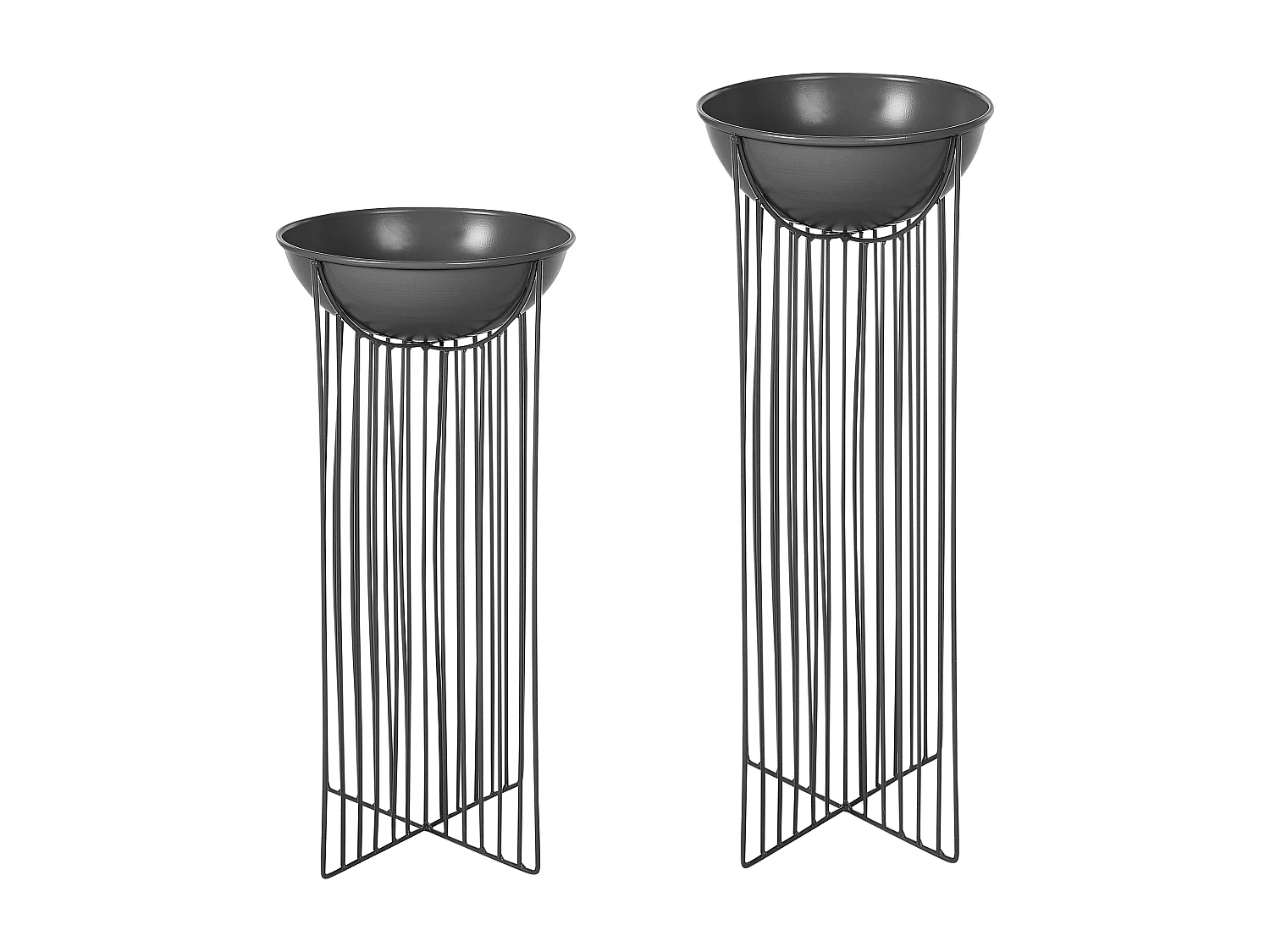 Lot de 2 pots à plantes surélevés FICARIA Métal 22 cm Noir