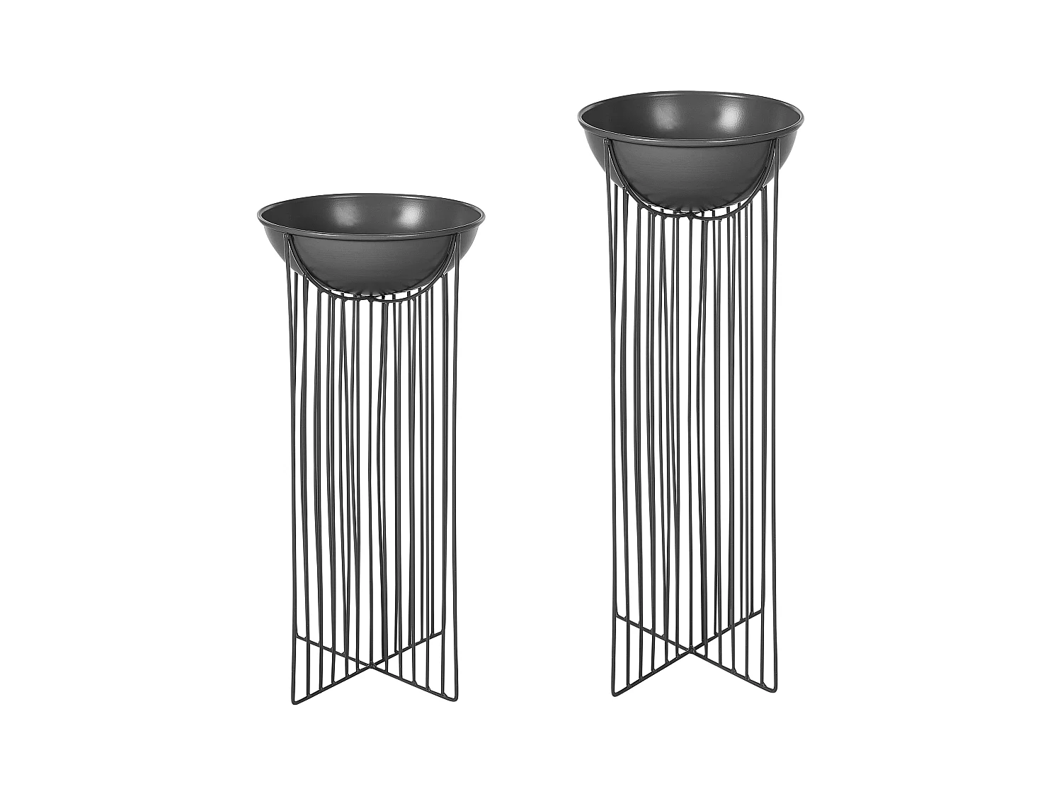 Lot de 2 pots à plantes surélevés FICARIA Métal 22 cm Noir