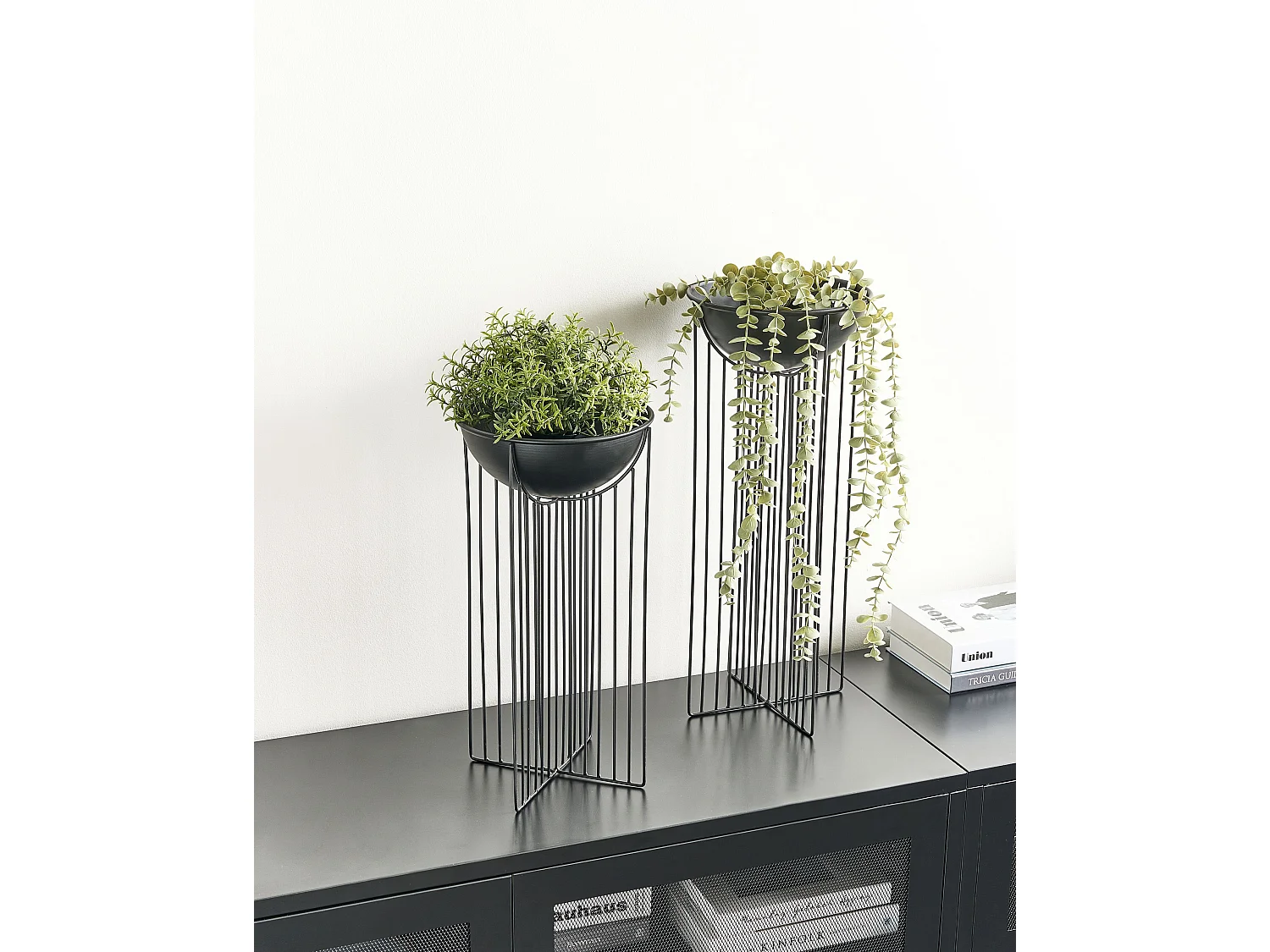 Lot de 2 pots à plantes surélevés FICARIA Métal 22 cm Noir