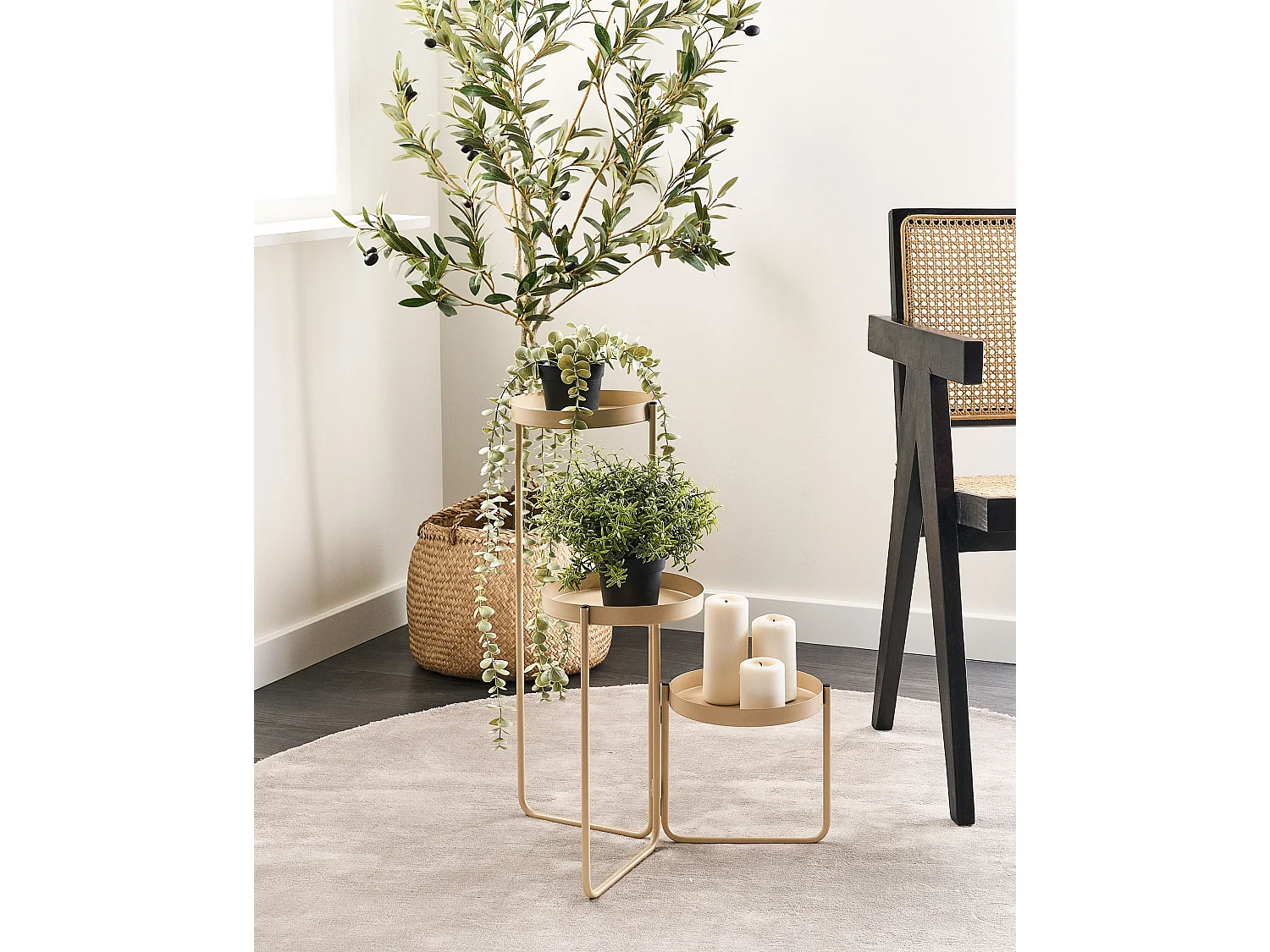 Support de pots FRAGARIA Métal 42 cm Beige