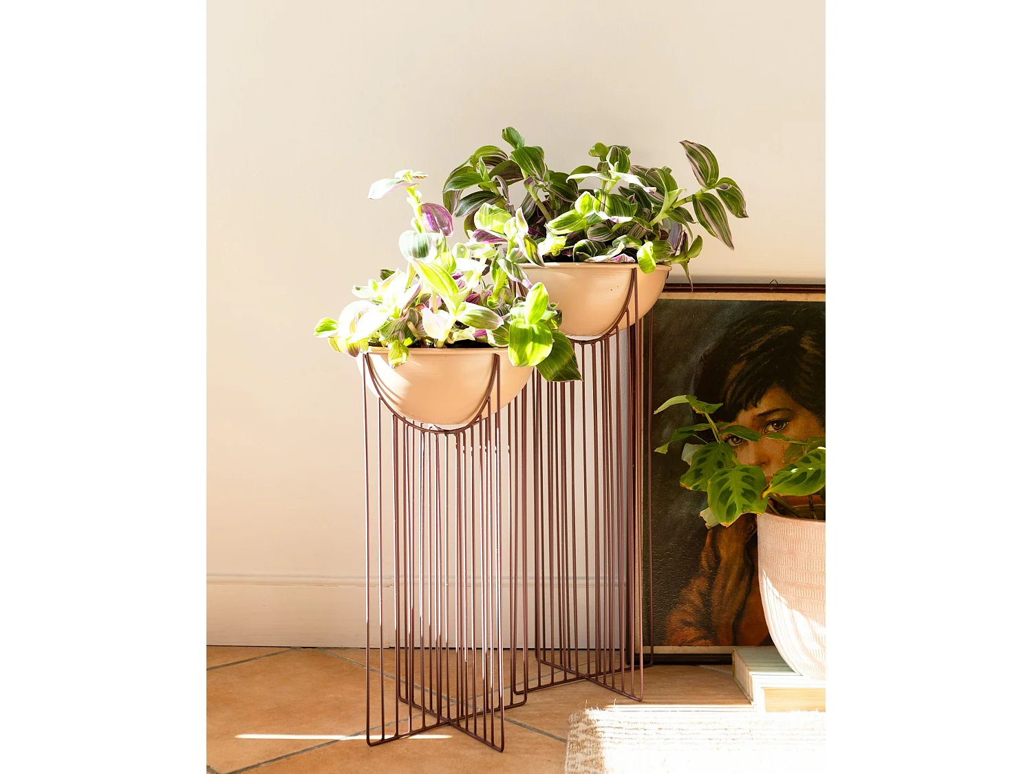 Lot de 2 pots à plantes surélevés FICARIA Métal 22 cm Rose