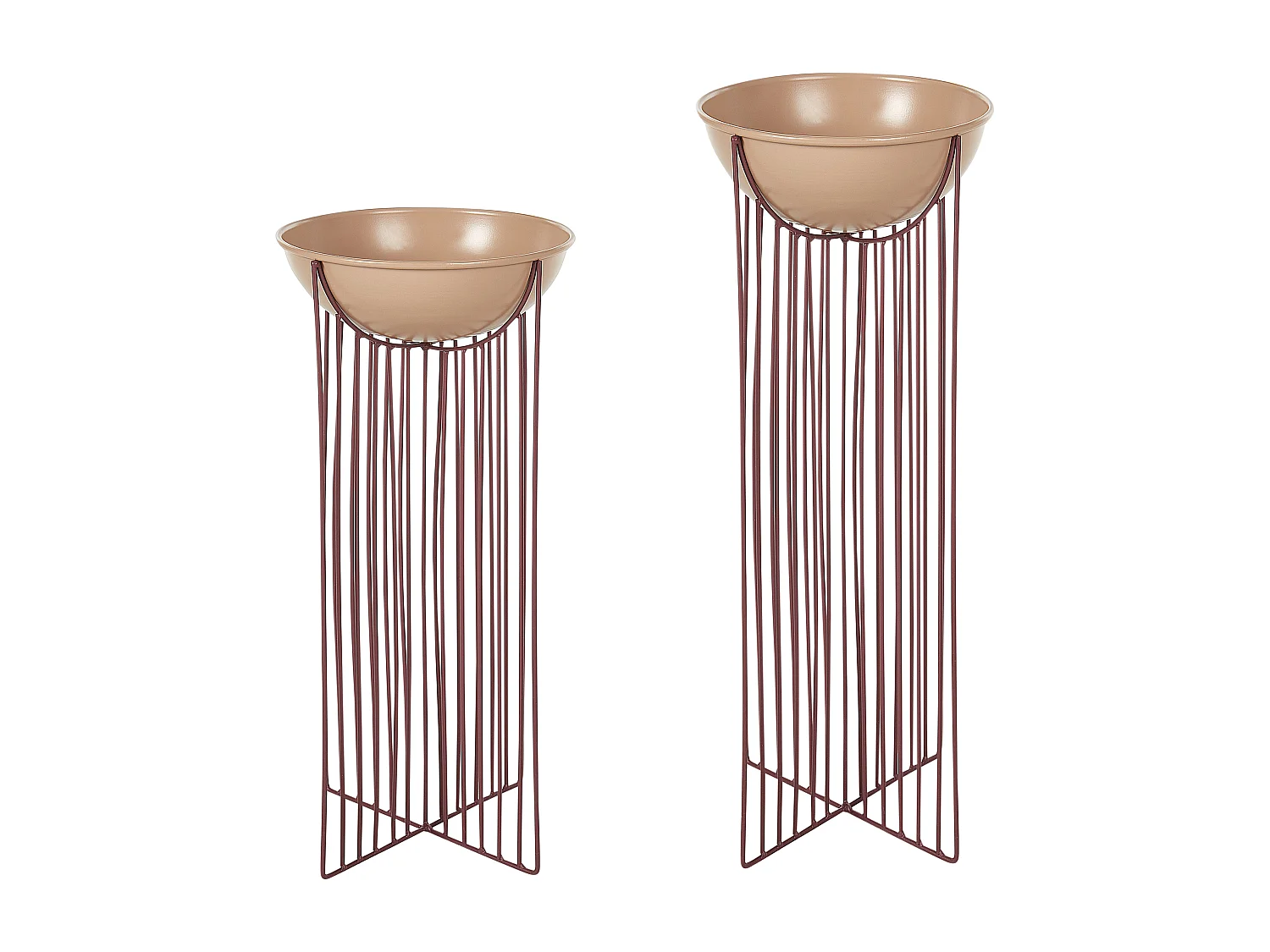 Blumentopf mit Beinen 2er Set FICARIA Metall 22 cm Rosa