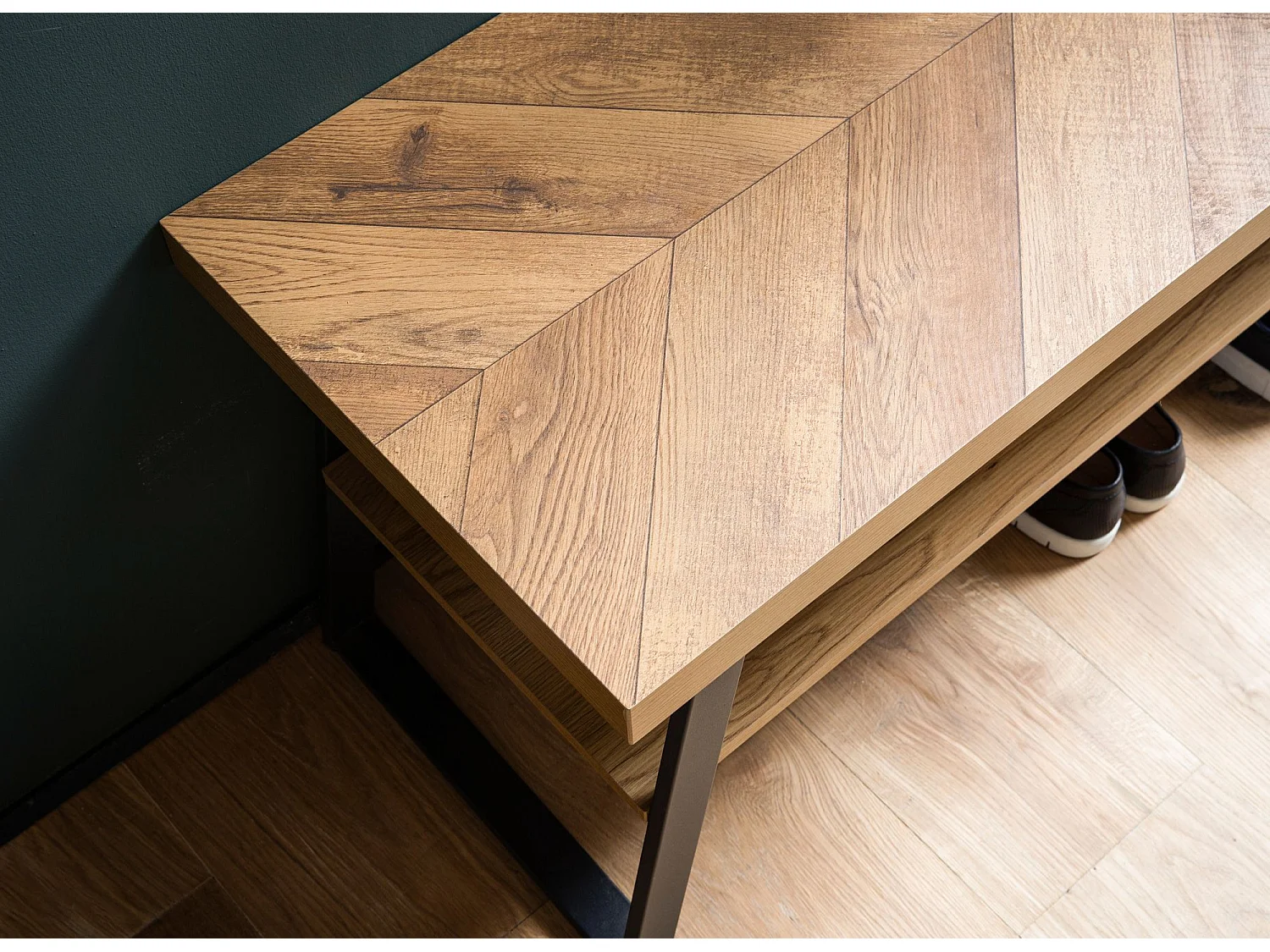 Banc de Rangement à Chaussure Entrée 100 cm Étagère a Chaussures Chêne