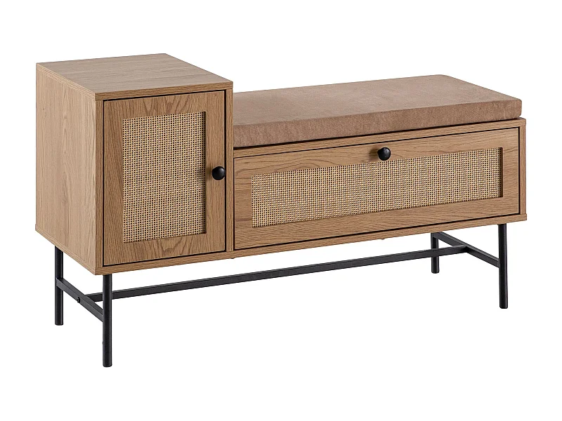 Banc de Rangement à Chaussure Entrée 100 cm Étagère a Chaussures Chêne